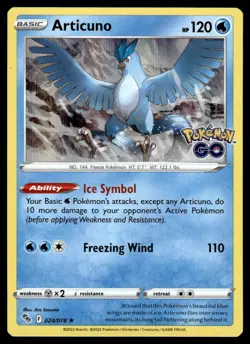 Articuno #024//078 Holo Rare 2022 Pokemon GO NM - Image 1