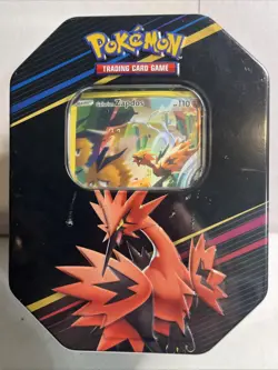 2023 New! Sealed Pokemon TCG Crown Zenith Tin Galarian Zapdos W 4 Card Packs +++ - Image 1
