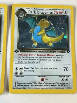 2 Pokemon 2000 Team Rocket - Dark Dragonite - Rare 1st Edition LP - #5/82 Cards! - Image 3