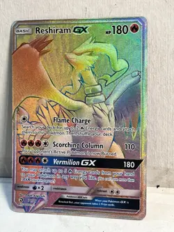 RESHIRAM GX POKEMON CARD #71/70 (DRAGON MAJESTY- FULL ART SECRET RARE) 2018 Nice - Image 3