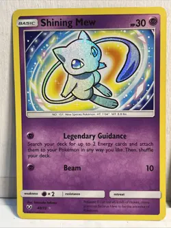 2017 Shining Mew -# 40/73 Pokemon Shining Legends Sun & Moon Ultra Rare Card NM - Image 2