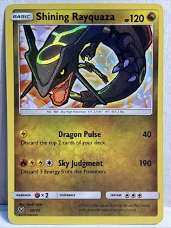 2017 Pokemon Card Shining Rayquaza Sun & Moon Shining Legends # 56/73 NM Card - Image 1