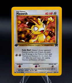 Meowth Pokemon Card 1st Edition Team Rocket 62/82 Common TCG 2000 WOTC - Image 1