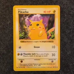 Pikachu (Red Cheeks) Base Set Shadowless 58/102 Regular Pokemon Card NM - Image 1