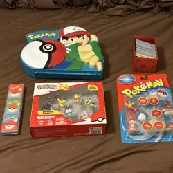 Pokemon TCG Card Lot Pikachu Figures Poke Ball Case Nintendo - Image 1