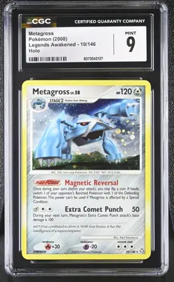 CGC 9 MINT Metagross 2008 Legends Awakened 10/146 Holo Pokemon Card - Image 1