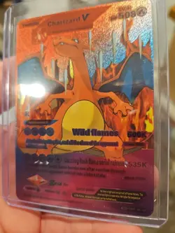 Charizard V Rainbow Foil Fan Art Vinyl Premium Collector Display Card - Image 4
