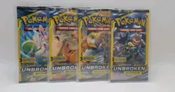 🔥Pokemon Sun & Moon Unbroken Bonds 3 Card Booster Pack Complete Art Set - Image 1