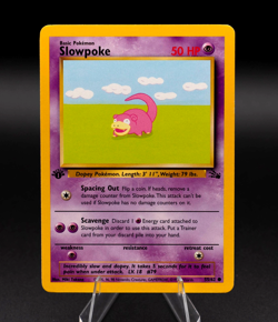 Slowpoke Pokemon Card 1st Edition Fossil Set 55/62 Common TCG 1999 WOTC - Image 1