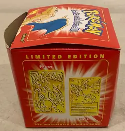 1999 BURGER KING POKEMON 23K GOLD PLATED PROMO CARDS #06 CHARIZARD RED BOX - Image 3