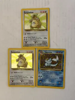 Vintage Pokemon Holo Card Lot Vaporeon Kangaskhan - Image 1