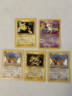 POKEMON CARDS LOT OF 4 DIFFERENT CARDS THE FIRST MOVIE PROMO WITH WB STAMP - Image 1