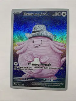 Chansey With Grey Felt Hat Pokemon Card Holo Foil Art Anime Van Gogh Portrait - Image 1