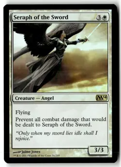 MTG Foil Seraph of the Sword - Core Set 2014 Moderately Played English - Image 1