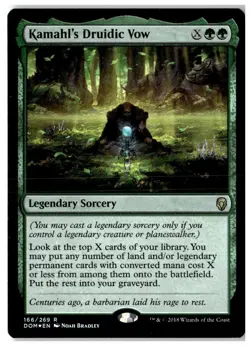 MTG Foil Kamahl's Druidic Vow - Dominaria Moderately Played English - Image 1