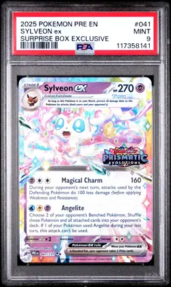 2025 Pokemon Prismatic Evolutions Sylveon EX Surprise Box Stamped PSA 9 #041 - Image 1