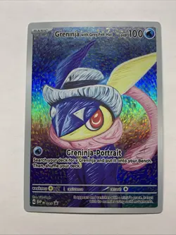 Greninja With Grey Felt Hat Pokemon Card Holo Foil Art Anime Van Gogh Portrait - Image 1