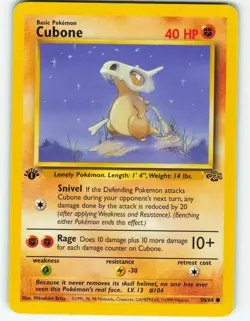 Cubone - 1st Edition - 50/64 Jungle Set - Pokemon TCG - 1999 - Image 1