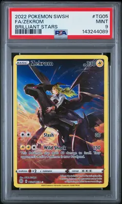 2022 POKEMON SWORD & SHIELD BRILLIANT STARS #TG05 FULL ART/ZEKROM PSA 9 - Image 1