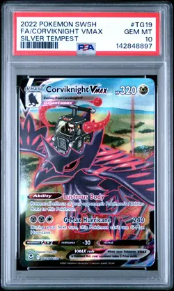 2022 POKEMON SWORD & SHIELD SILVER TEMPEST FULL ART/CORVIKNIGHT VMAX PSA 10 - Image 1