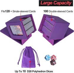 MTG Deck Box for Commander Display,Card Deck Case Fits 100 Double Sleeved Cards, - Image 3