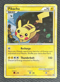 Pokemon Pikachu Holo HeartGold SoulSilver Black Star Promo HGSS03 -- NM - Image 3