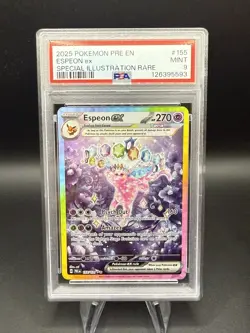 2025 POKEMON PRE EN-PRISMATIC EVOLUTIONS #155 ESPEON EX PSA 9 - Image 1