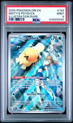 2025 POKEMON DRI EN-DESTINED RIVALS ILLUSTRATION RARE #193 MISTY'S PSYDUCK PSA 9 - Image 1