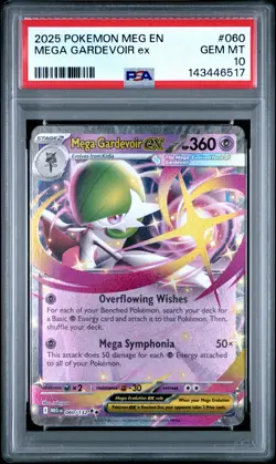 2025 POKEMON MEG EN-MEGA EVOLUTION #060 MEGA GARDEVOIR EX PSA 10 - Image 1