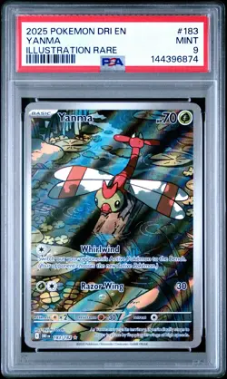 2025 POKEMON DRI EN-DESTINED RIVALS ILLUSTRATION RARE #183 YANMA PSA 9 - Image 1