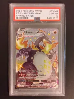 Pokemon Charizard VMAX SV107/SV122 Shiny Fates Shiny Vault Full Art Holo PSA 10 - Image 1