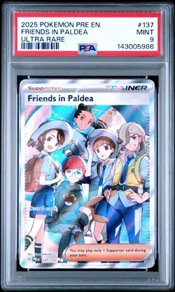 2025 POKEMON PRE EN-PRISMATIC EVOLUTIONS ULTRA RARE #137 FRIENDS IN PALDEA PSA 9 - Image 1