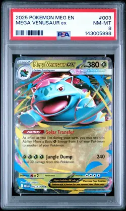 2025 POKEMON MEG EN-MEGA EVOLUTION #003 MEGA VENUSAUR EX PSA 8 - Image 1