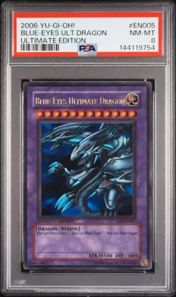 2006 YU-GI-OH! ULTIMATE EDITION #EN005 BLUE-EYES ULTIMATE DRAGON PSA 8 - Image 1