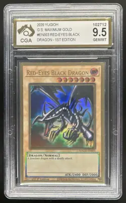 2020 Yu-Gi-Oh Maximum Gold Red-Eyes Black Dragon 1st #MAGO-EN003 CGA 9.5 - Image 1