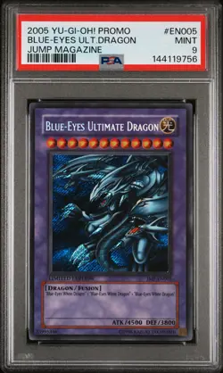 2005 YU-GI-OH! PROMO JUMP MAGAZINE #EN005 BLUE-EYES ULTIMATE DRAGON PSA 9 - Image 1