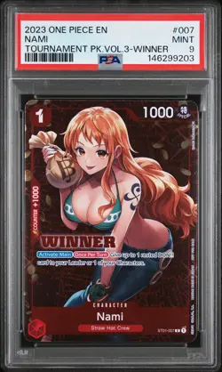 2023 ONE PIECE PROMOS TOURNAMENT PACK VOL.3-WINNER #007 NAMI PSA 9 - Image 1