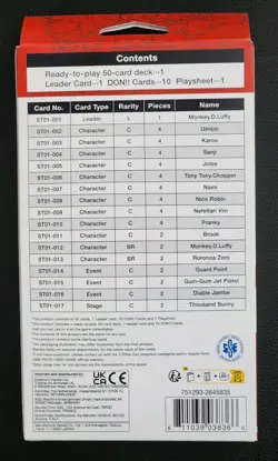 New Sealed One Piece TCG: Straw Hat Crew Starter Deck 1 ST 01 English - Image 3