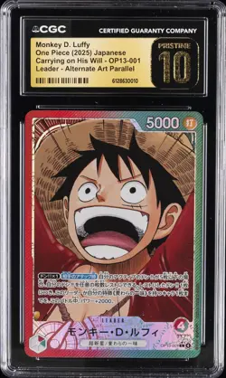 2025 ONE PIECE JPN CARRYING ON HIS WILL ALT ART MONKEY D LUFFY CGC 10 PRISTINE - Image 1