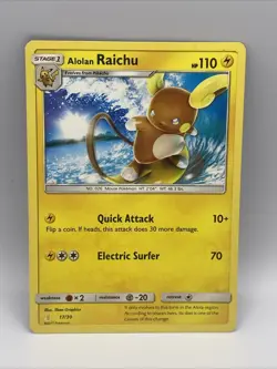 Pokemon Card Alolan Raichu 17/30 Trainer Kit - Image 1