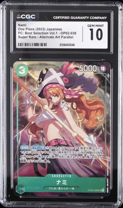 2023 ONE PIECE JPN PC BEST SELECTION VOL 1 SUPER RARE ALT ART NAMI CGC 10 GM - Image 1