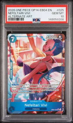 2026 ONE PIECE OP14-EB04-THE AZURE SEA'S SEVEN ALT ART NEFELTARI VIVI PSA 10 - Image 1