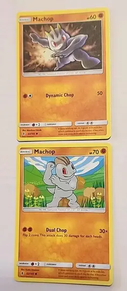 Pokemon Sun & Moon Guardians Rising Card Machop 2 Lot 62/145 & 63/145 Common - - Image 1