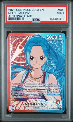 2026 ONE PIECE EB03-ONE PIECE HEROINES EDITION ALT ART NEFELTARI VIVI PSA 9 - Image 1