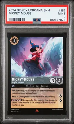 2024 DISNEY LORCANA EN 4-URSULA'S RETURN MICKEY MOUSE - PLAYFUL SORCERER PSA 9 - Image 1