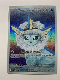Vaporeon With Grey Felt Hat Pokemon Card Holo Foil Art Anime Van Gogh Portrait - Image 1