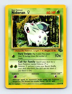 Nidoran F 57/64 Jungle Non Holo Pokemon Card LP - Image 1
