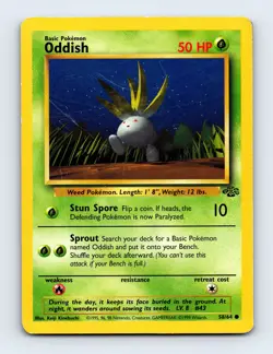 Oddish 58/64 Jungle Non Holo Pokemon Card LP - Image 1