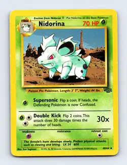 Nidorina 40/64 Jungle Non Holo Pokemon Card LP - Image 1