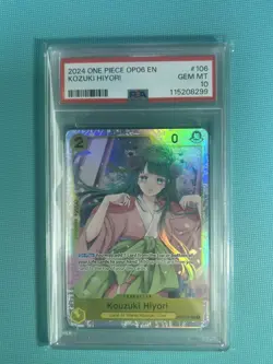2024 One Piece OP-06 EN #106 SR Super Rare Kozuki Hiyori PSA Gem Mint 10 - Image 1